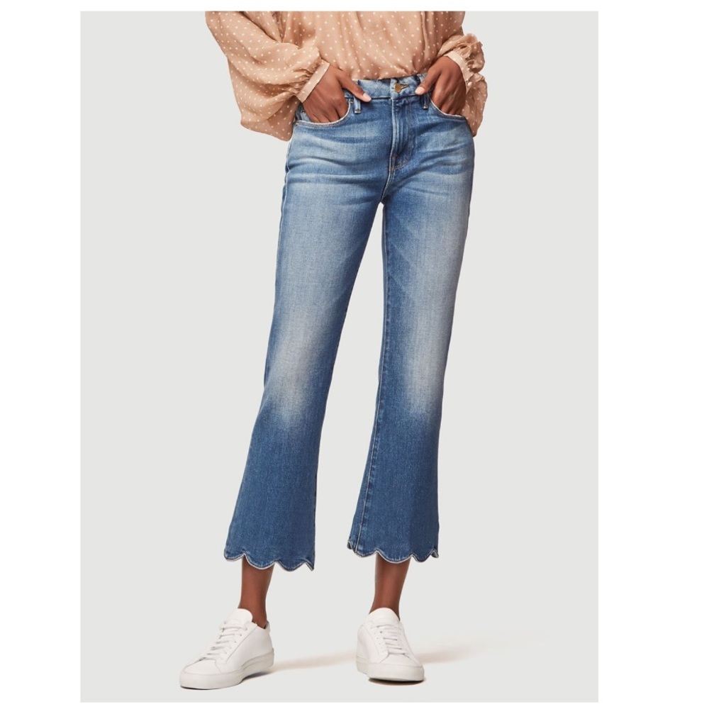 FRAME Le Crop Mini Boot Scallop Jean